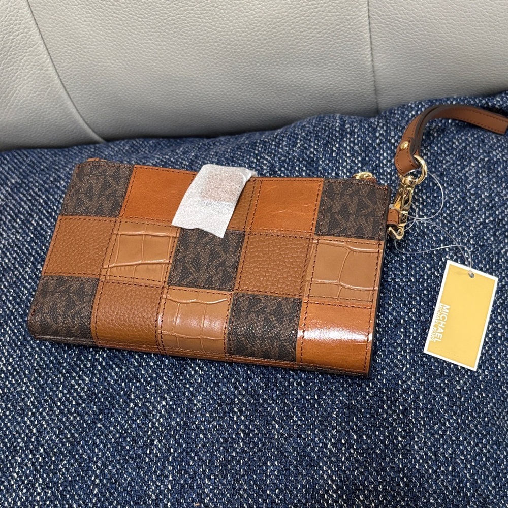Michael Kors Brown and Tan Patchwork Women's Wallet